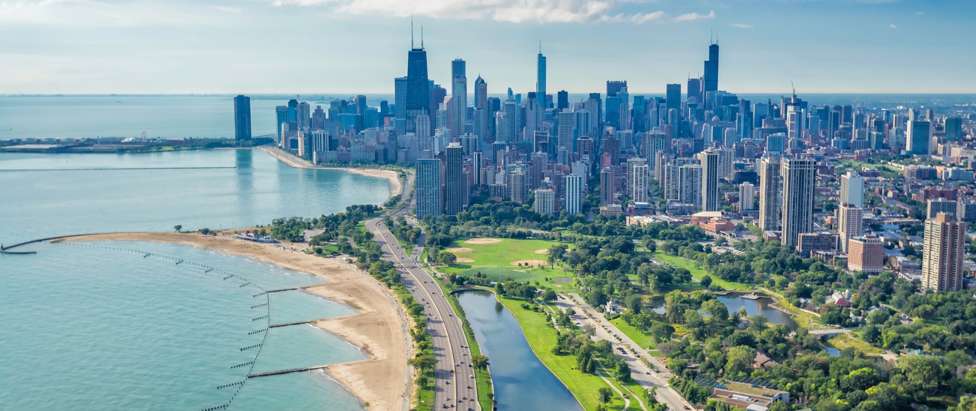 view of chicago skyline